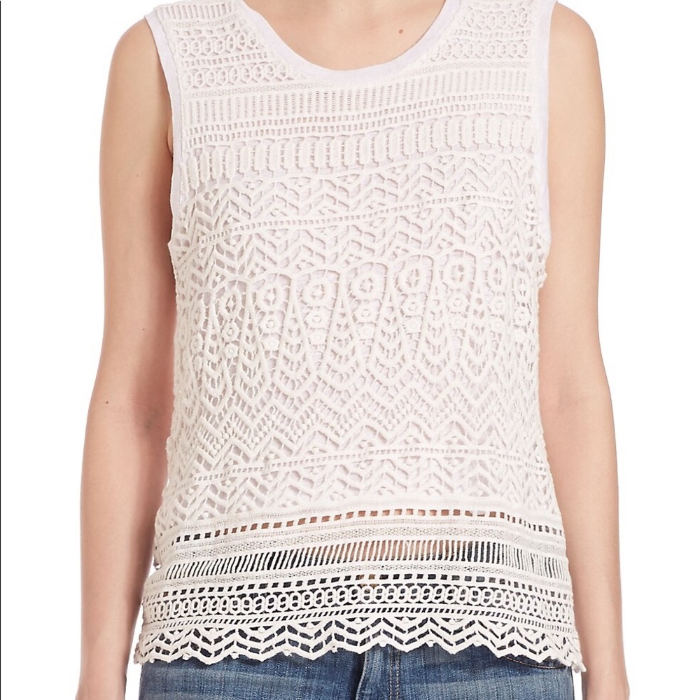 Generation love Izzy lace sleeveless top white